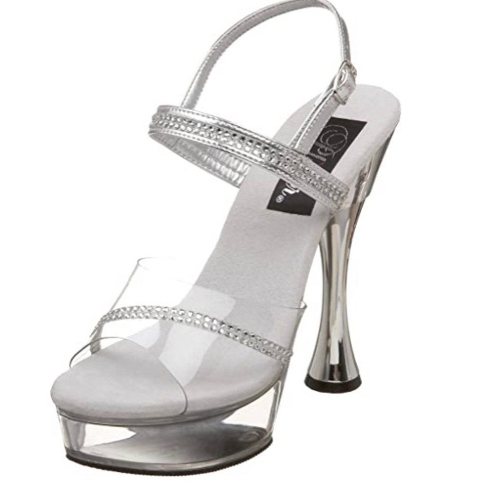 Silver/Clear Rhinestone Pageant Heels